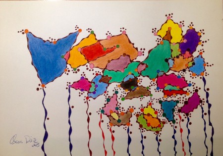 82✨ TÍTULO : " JARDIN", TÉCNICA : LÁPIZ DE CRAYÓN, GRASA Y ACUARELA. TINTA CHINA. FIJADOR. ( 29,7 x 21cms ).    95€